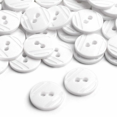 100pc 101) boutons blanc taille 24' plastique 2-trou et de fixation la mercerie sku-56122