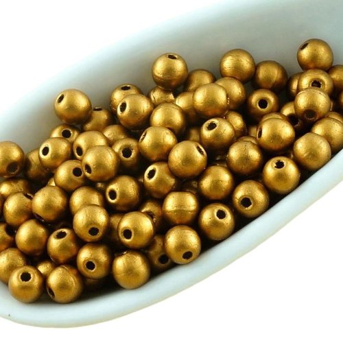 100pcs mat bronze métallique ronde en or verre tchèque perles de petit écarteur 3mm sku-31196