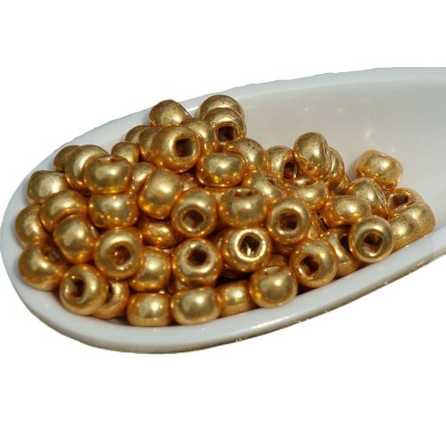 20g d'or métallique ronde verre tchèque perles de rocaille preciosa entretoise 6/0 4mm sku-260639