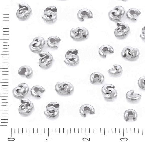 50pcs antique argent platine couleur perle à écraser rond noeud couvercle en métal conclusions 5mm x sku-37949