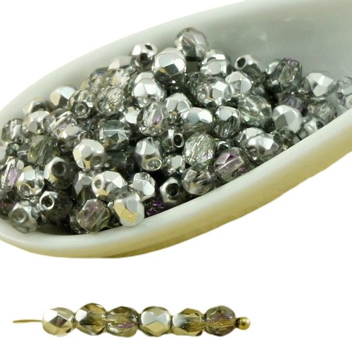 100pcs crystal metallic argent pourpre dichroïque vitrail light demi-rond à facettes feu poli verre  sku-31901