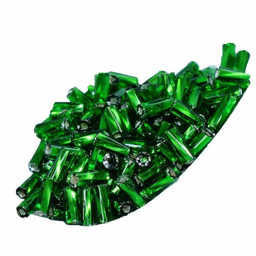 20g vert argent bordée de verre tchèque bugle semences perles torsadé preciosa rocaille tube en inte sku-17914