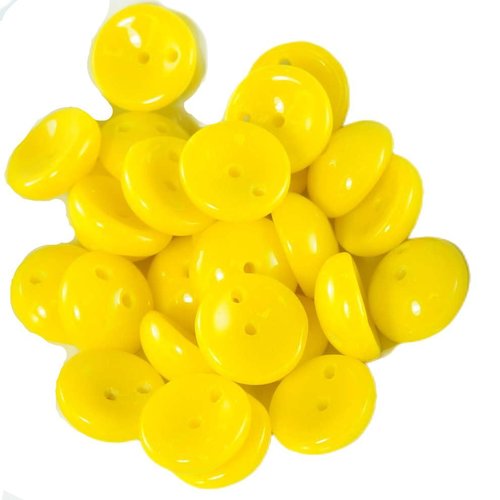 30pcs opaque jaune citron piggy perles de verre tchèque deux trou 4 mm x 8 sku-19086