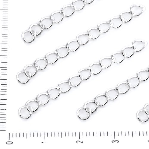 40pcs en argent plaqué extenseur des chaîne gros bijoux collier pour fabriquer composants métal conc sku-38551