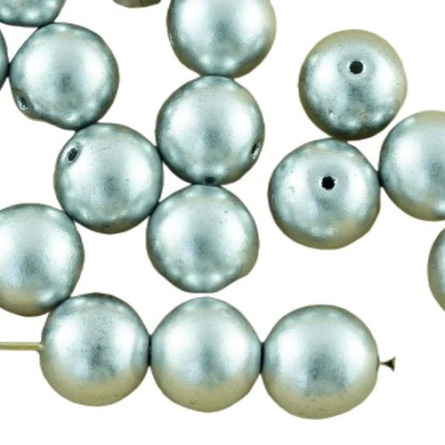 20pcs métallique mat aluminium argent ronde druk entretoise de semences verre tchèque perles 8mm sku-33701