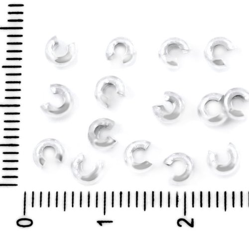 60pcs en vrac ton argent ronde laiton à sertir couverture de perles pour la fabrication bijoux métal sku-37544
