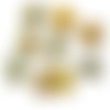 Picasso jaune brun tchèque verre plat en forme de larme perles pétale fleur 12mm x 16mm 6pcs sku-29214