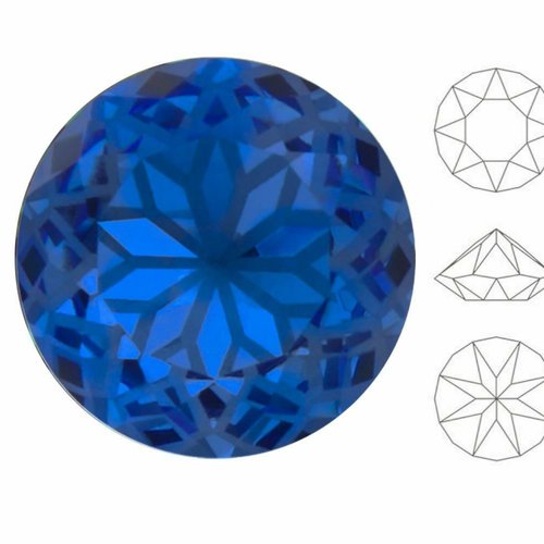4pcs izabaro crystal mandala sapphire bleu 206m round chatons glass crystal 1088 izabaro stone facet sku-730544