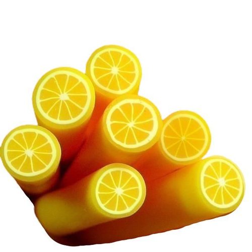 10pcs jaune citrus fruit de citron pâte polymère fimo tranches tige cannes bâtons nail art manucure  sku-49458