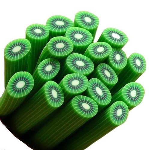 10pcs vert kiwi pâte polymère fimo tranches de cannes à bâtons nail art manucure scrapbooking design sku-49463