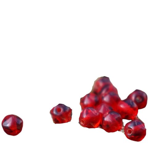 Clair rouge verre tchèque bicone perle à facettes pyramide de spacer bead 6mm 22pc sku-17394