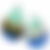 1 pc 925 en argent sterling cristal vert jaune bleu grand pendentif lampwork tchèque bohème à la mai sku-541798