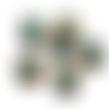 4pcs picasso ivoire opaque brun travertin turquoise laver rustique libellule plat pièce ronde verre  sku-30396