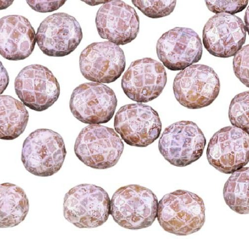 20 pièces blanc albâtre opale violet marbre lustre perles rondes verre tchèque 8mm sku-540769