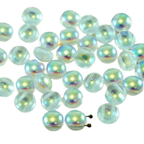 Nouvelle forme de 30pcs bonbons crystal ab ronde en dôme 2 deux trous tissage verre tchèque perles 8 sku-27358