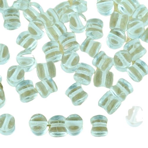 60pcs cristal clair pellet preciosa diablo dogbone tchèque perles de verre 4mm x 6mm sku-32527