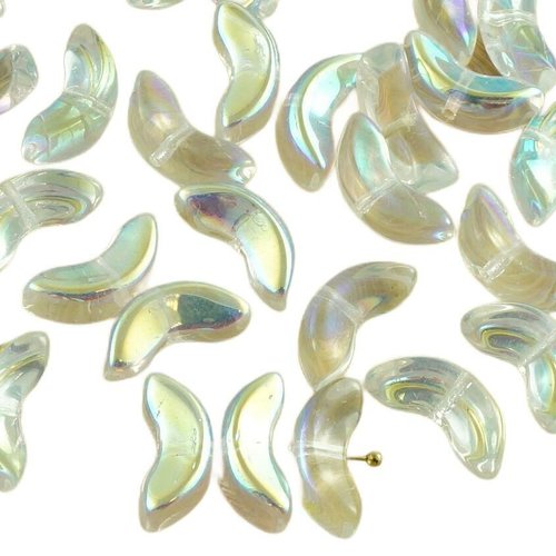 14pcs grand cristal ab demi-verre tchèque ailes d'ange perles de pâques entretoise 15mm sku-30897