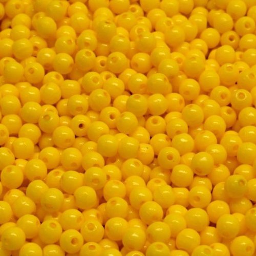 100pcs jaune round print presser petit spacer round beads de verre 3mm sku-981045