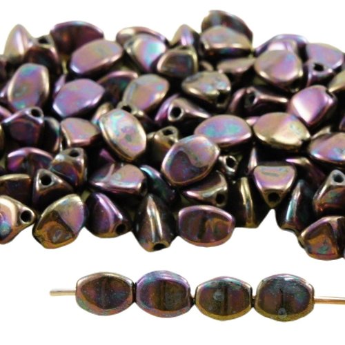 60pcs métallique iris violet pincée bicone à facettes entretoise tchèque perles de verre 5mm sku-32060