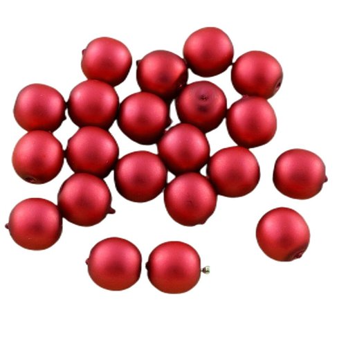 20pcs mat rouge imitation de perles verre tchèque rondes 8mm sku-29117