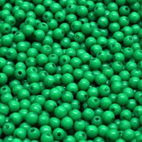 100pcs émeraude vert rond imprimé pressé petit espace rond boules de verre 3mm sku-981050