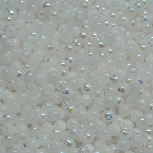 100pcs blanc ab half round pressé petit spacer round beads de verre 3mm sku-981051