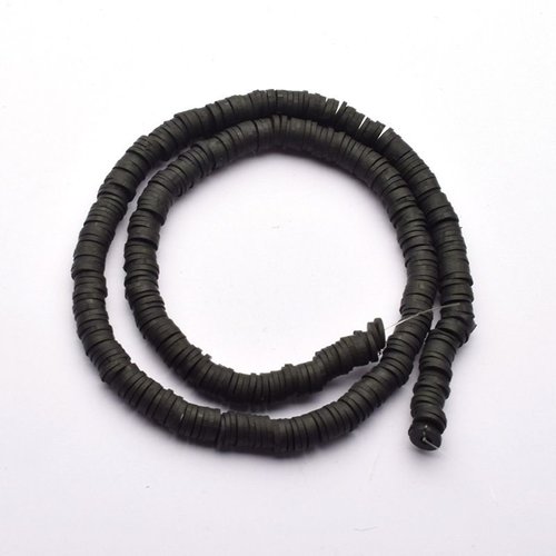 40cm 0.44yard black heishi beads polymer clay african disc bijoux découvertes clay jewelry making 38 sku-980394