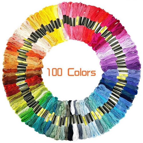 100 mélange de coton couleur du fil à broder au point croix couture écheveaux similaire soie dmc cra sku-43642