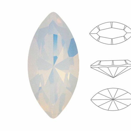 6pcs izabaro crystal white opal 234 navette fancy stone glass crystal oval leaf petal 4228 izabaro c sku-574562