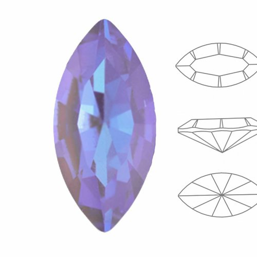 6pcs izabaro crystal lavender pastel 144pas navette fancy stone glass crystal oval leaf petal 4228 i sku-574563