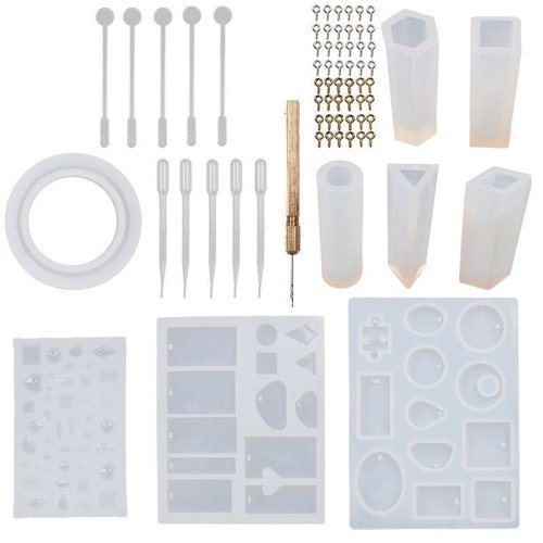 64pcs combinaison moule en silicone de kit démarreur bricolage époxyde moulage pendentif bracelet se sku-43813