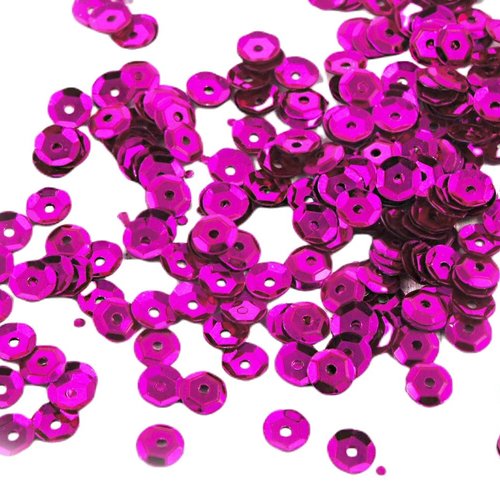 20g métallique fuchsia rose pétillant à facettes tour de la coupe paillettes confettis coudre sur br sku-38416