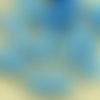 6pcs opaque lumière bleu saphir or patine de lavage à plat sculpté long rectangle fleur floral bow t sku-35368