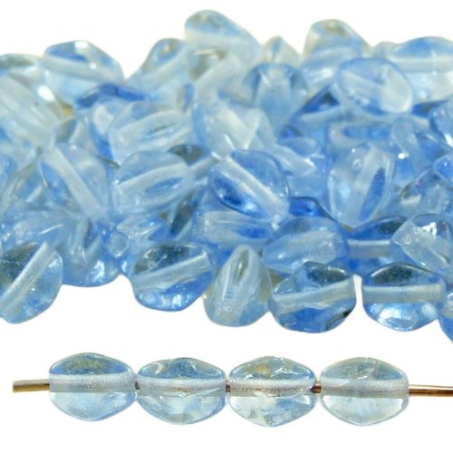 60pcs cristal de la lumière bleue saphir pincée bicone à facettes entretoise tchèque perles verre 5m sku-32098
