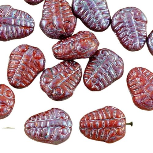 6pcs nébuleuse pourpre opaque coraline corail rouge plat trilobite marin fossile nouvelle forme d'ha sku-34979