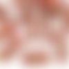 6pcs opaque rouge corail or patine de lavage à plat sculpté long rectangle fleur floral bow tie arai sku-35370