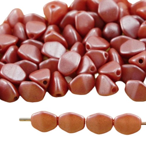 60pcs pearl shine rouge brun à l'automne grosse pincée bicone facettes entretoise tchèque perles de  sku-32076