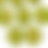 10pcs opaque vert olive d'or patine de lavage à plat monnaie rond anémone fleur soleil focal pendent sku-35810