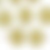 10pcs blanc opaque or patine de lavage à plat monnaie rond anémone fleur soleil focal pendentif hall sku-35813
