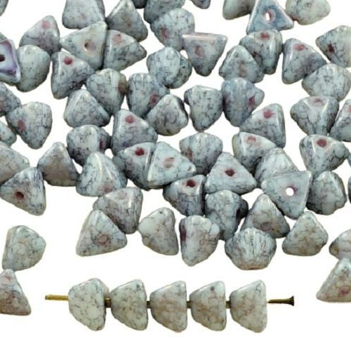 50pcs picasso gris argent de cuivre et terre cuite demi-verre tchèque grand demi-pincée triangle ent sku-31285