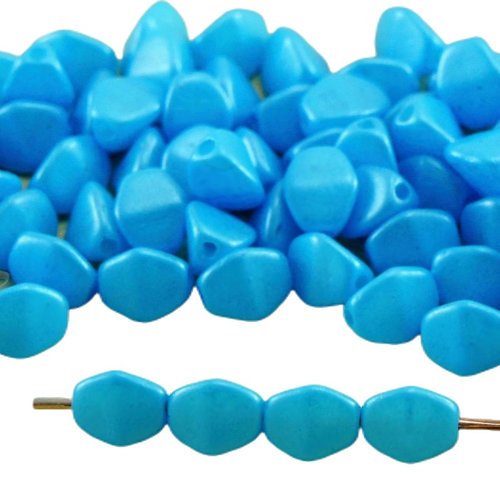60pcs pearl shine aqua bleu clair pincée bicone à facettes entretoise tchèque perles de verre 5mm sku-32061