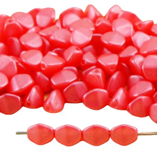 60pcs pearl shine rose valentine pincée bicone à facettes entretoise tchèque perles de verre 5mm sku-32065