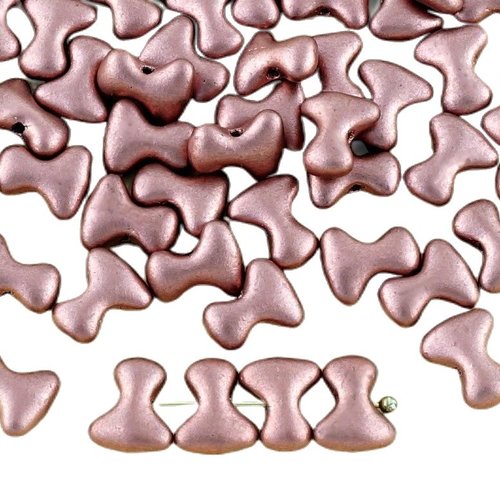 40pcs métallique mat bronze cuivre preciosa té un trou entretoise bow os de verre tchèque perles 8mm sku-33683