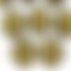 10pcs opaque noir de jais or patine lavage à plat monnaie rond anémone fleur soleil focal pendentif  sku-35814