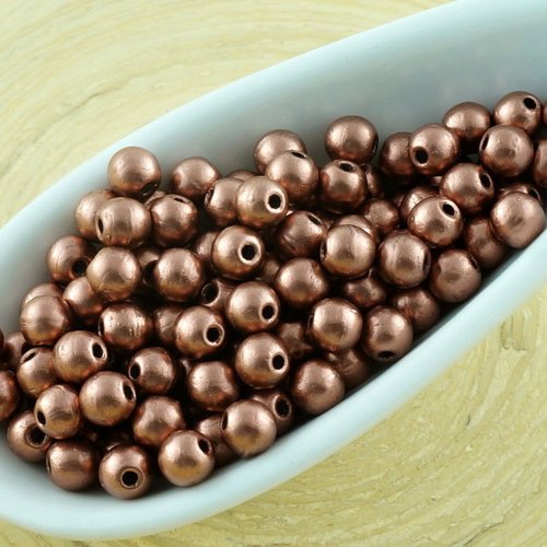 100pcs métallique mat bronze cuivre ronde verre tchèque perles de petit écarteur 3mm sku-31198