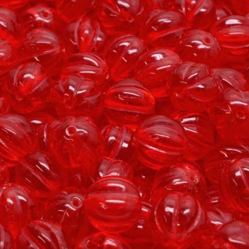 16pcs cristal rubis rouge clair melon verre tchèque beads 8mm sku-945064