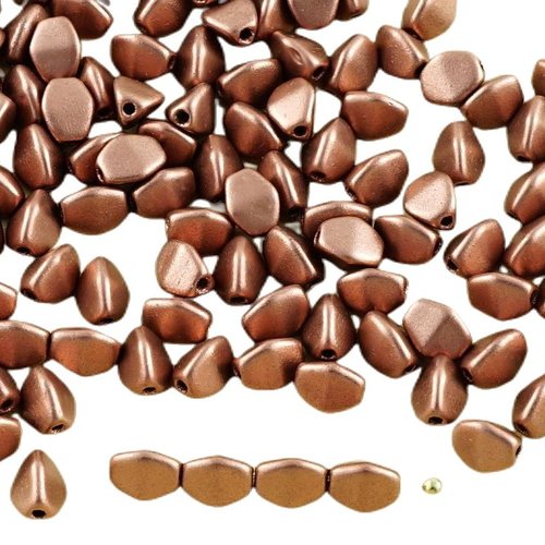 60pcs mat bronze cuivre pincée de verre tchèque entretoise bicone à facettes perles 5mm sku-31143