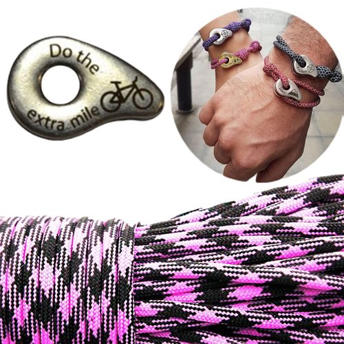 1 diy bracelet kraftika rose à rayures noires ne le mile supplémentaire vélo 999 argent antique plaq sku-259962