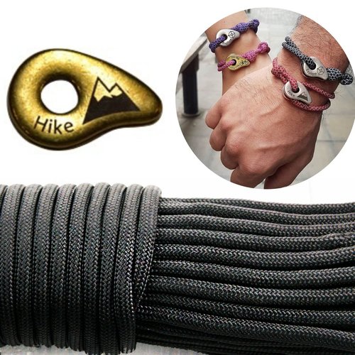 1 diy bracelet kraftika noir randonnée en laiton antique plaqué métal zamak paracord des survie mess sku-259990