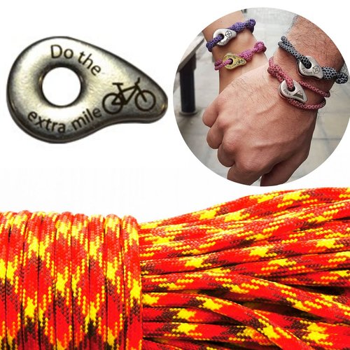 1 diy bracelet kraftika orange jaune ne le mile supplémentaire vélo 999 argent antique plaqué métal  sku-259952